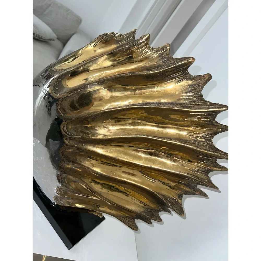 (20)P. GRANCHI VINTAGE LARGE ITALIAN ART DECO CERAMIC FISH GOLD COLOR RARE